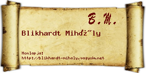 Blikhardt Mihály névjegykártya
