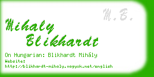 mihaly blikhardt business card